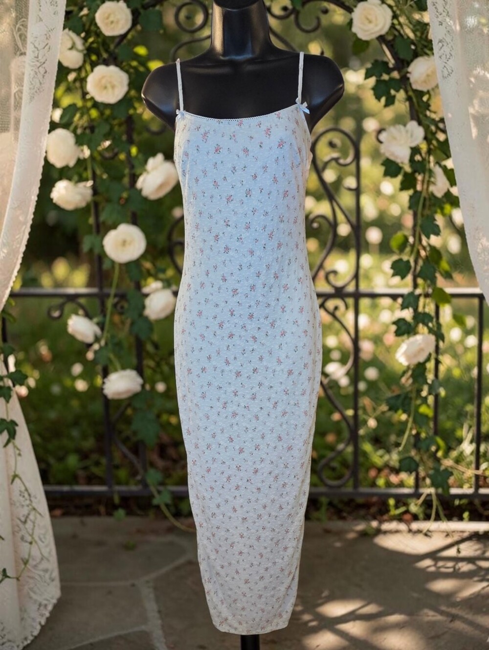 Baby Blue Bear Dance Floral Ditty Maxi Dress Sz Small